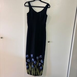 90s Floral Tulip Sheath Vintage Dress